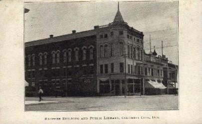 Raupfer Building and Public Library Columbia City IN 1907