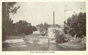 Kansas Beloit River Scene Auburn Greeting Postcard 22-2320