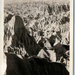 1928 Badlands, So Dak Birds Eye RPPC Rise #114 Real Photo Rock Formation SD A199