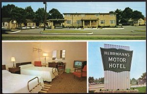 31820) Maryland Baltimore City Line Herrmann's Motor Hotel U.S. Route 40 Chrome