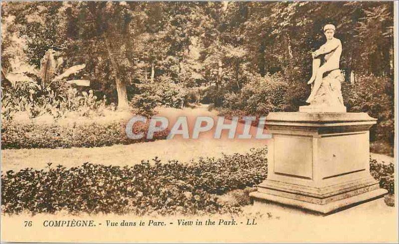 Old Postcard 76 compiegne view in the park