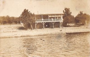 J85/ Rome Illinois RPPC Postcard c1910 Hensler's Cottage Lake 410