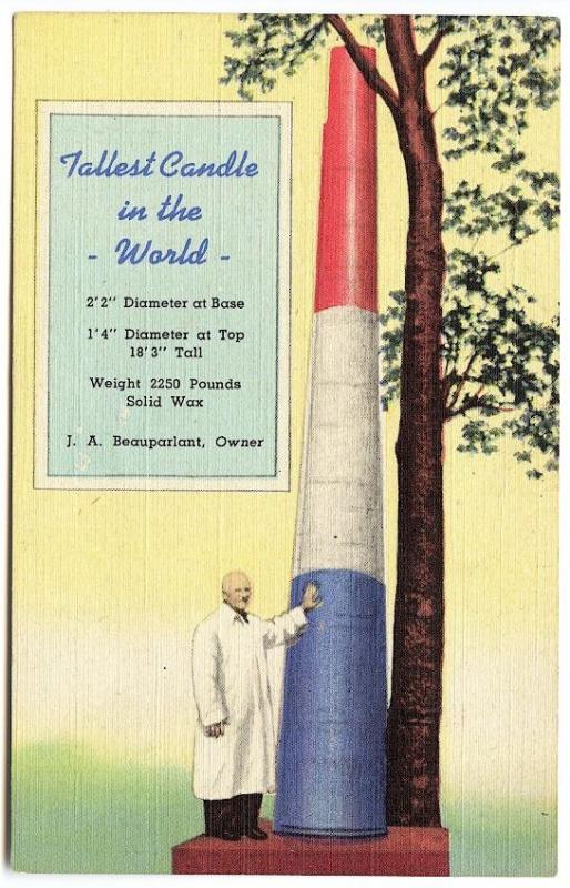 Chicago IL World's Tallest Candle House of 2000 Candle Advertise Linen Postcard