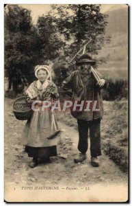 Old Postcard Types & # 39Auvergne Peasants Folklore