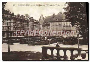 Old Postcard Grenoble Le Jardin De I'Hotel Town