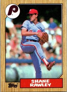 1987 Topps Baseball Card Shawn Rawley Philadelphia Phillies sk3465