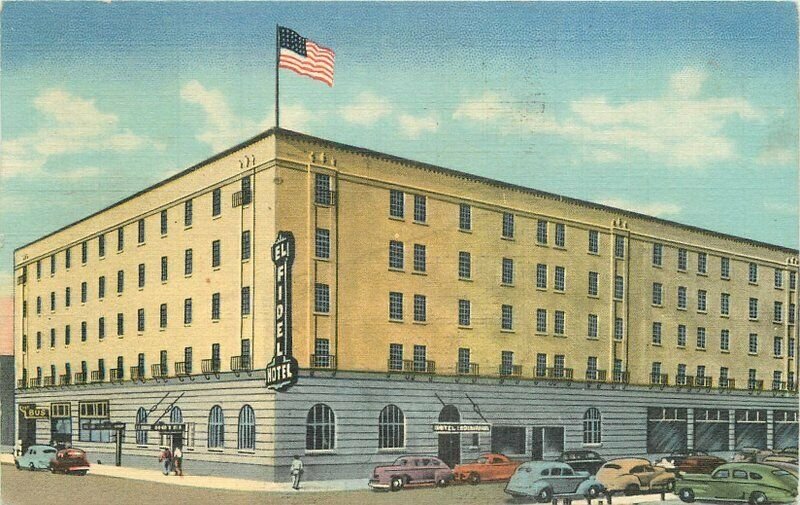 Albuquerque New Mexico El Fidel Hotel 1955 Route 66 Postcard Southwest 6422