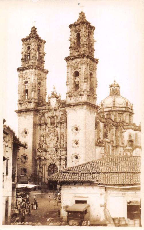 TAXCO MEXICO~PARAQUIA TAXCO~SANTA PRISCA CHURCH ~ REAL PHOTO POSTCARD 1920s