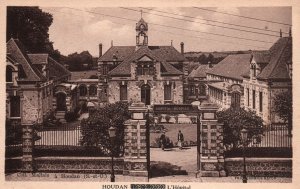 VINTAGE POSTCARD ENTRANCE GATE TO THE HOSPITAL AT HOUDAN WESTERN PARIS 1920s