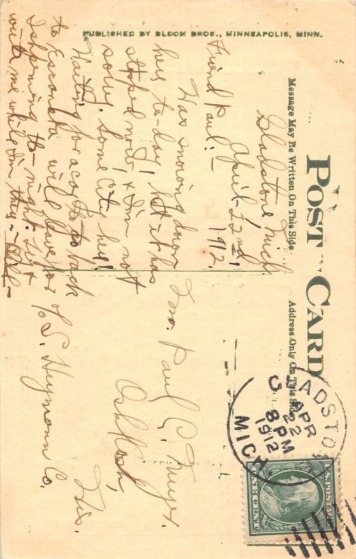 G24/ Gladstone Michigan RPPC Postcard 1912 Bay Shore Drive In Park