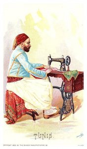 1892 Singer Manufacturing Trade Card - Tunis