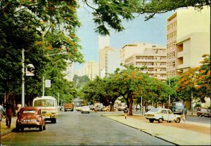 MIN0018 mozambique maputo partial view of 24th of july avenue old cars truck