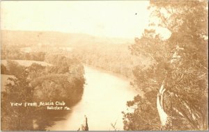 RPPC View from Acacia Club Hollister ME Vintage Postcard Q35