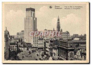 Postcard Modern Antwerp Meir Square and Torengebouse