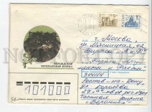 447814 RUSSIA 1990 year Usova persian tortoiseshell cat 1993 real posted COVER