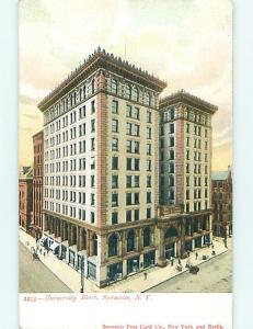 Unused Pre-1907 SHOPS ON UNIVERSITY BLOCK Syracuse New York NY t3439