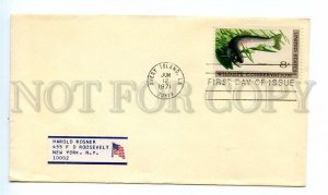 499042 USA 1971 year FDC fauna trout fish Wildlife Conservation