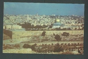 Ca 1960 PPC Happy Jewish New Year Street Old Walled City Of Jerusalem & Temple--