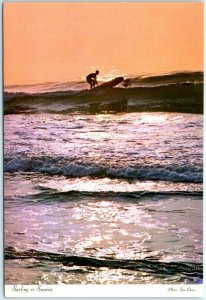 Postcard - Surfing at Sunrise - Cape Hatteras National Seashore