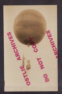 Aurora ILLINOIS RPPC c1915 BALLOON LAUNCH Daredevil AMERICAN FLAG Airship IL