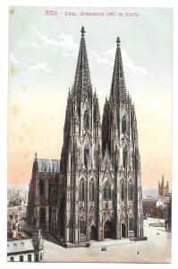 Germany Koln Dom Cologne Cathedral West Side Vntg Postcard