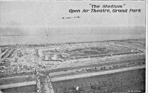 CHICAGO ILLINOIS~THE STADIUM-OPEN AIR THEATRE-GRAND PARK-M STEIN AERIAL POSTCARD