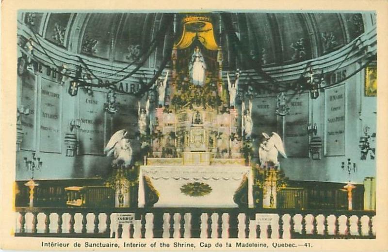 Quebec, Canada Cap de la Madeleine Shrein Interior Angels, Virgin Mary Postcard