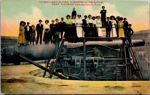 Ten Inch Rapid Fire Disappearing Rifle, Fort Pickens Pensacola FL Postcard Z21
