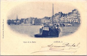 Belgium Liege Quai de la Batte Luik Vintage Postcard 04.34