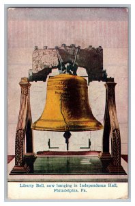 Postcard PA Liberty Bell Hanging In Independence Hall Philadelphia Pennsylvania