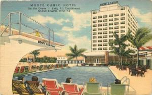 1940s Monte Carlo Hotel Swimming Pool Miami Beach Florida roadside Teich 2603