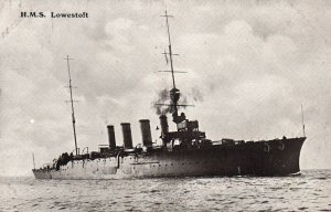 British Royal Navy HMS Lowestoft Vintage Postcard c.1910