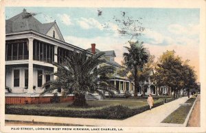 Lake Charles Louisiana Pujo Street Looking West Vintage Postcard AA19685