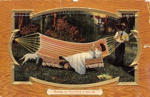 Waiting for Something to Turn Up Woman Reading in Hammock Tennis 1911 