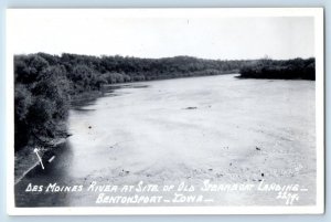 Bentonsport IA Postcard RPPC Photo Des Moines River Site Old Steamboat Landing