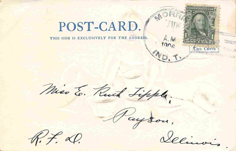 Native American Indian Basket Maker 1906 embossed postcard