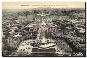 Postcard Old Versailles View taken on the Flight of Bird Park Chateau and the...