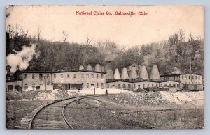 J87/ Salineville Ohio Postcard c1910 National China Company Factory Kiln 556