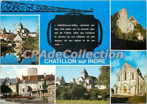 Modern Postcard Chatillon-sur-Indre (Indre) General view Old castle keep the ...