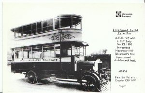 Transport Postcard - Liverpool Solid Tyre Bus - A.E.C. YC with L.C.T. Body  2797