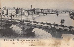 B93587 liege la meuse au centre de la ville ship bateaux   belgium