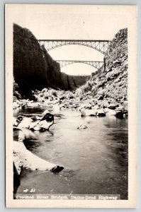 RPPC Crooked River Bridges Dalles-Bend Highway Oregon Postcard B42
