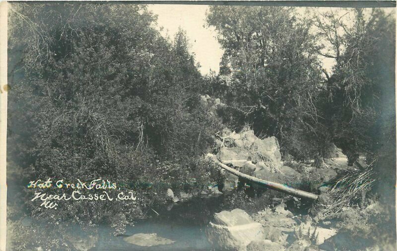 California Shasta Cassel Hot Creek Falls RPPC 1920s HW Photo Postcard  22-5536