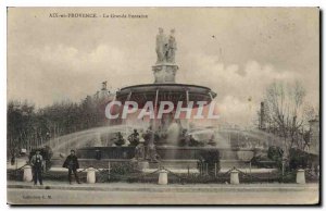 Old Postcard Aix en Provence La Grande Fontaine