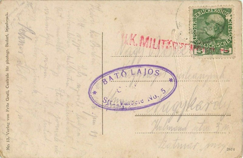 AK Goldenes Dachl Innsbruck Austria military censor postcard