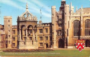 BR67177 cambridge fountain and clock tower  trinity college  uk  14x9cm