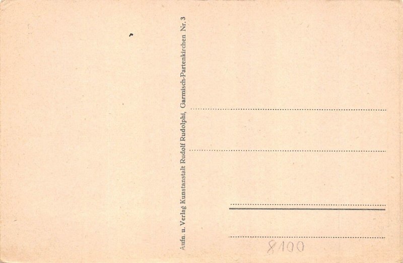 Germany Partenkirchen mit Dreitorspitze Mountains vintage postcard