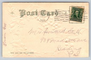 1906  Christmas Xmas  Greetings  Postcard