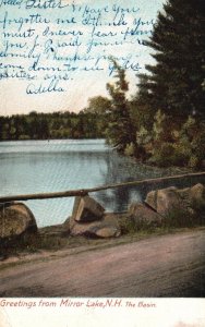 Vintage Postcard 1907 Greetings from Mirror Lake The Basin New Hampshire NH