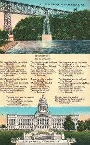 Vintage Postcard High Bridge State Capitol Historic Landmark Frankfort Kentucky
